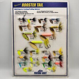 Yakima Bait Wordens Rooster Tail Spinner Fishing Lure Display Board Board 820359